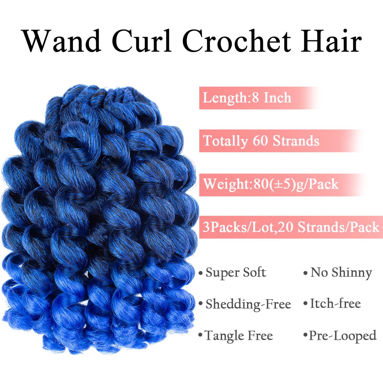 Amazon.com : Leeven 8 Inch Short Jamaican Bounce Wand Curl Crochet